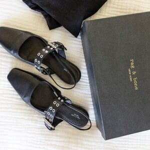 Rag and Bone Astra Leather Slingback Flats